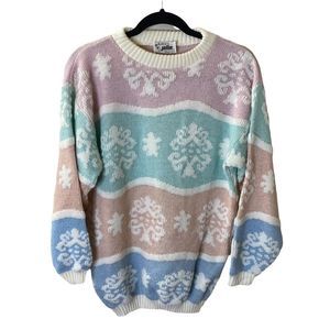 Jolie Pastel Striped Crew Neck Sweater